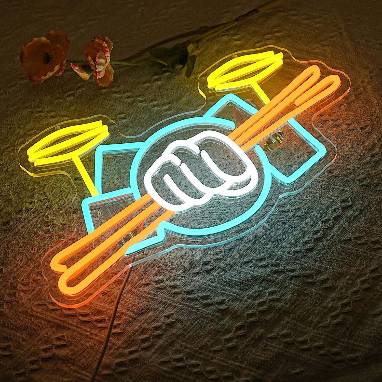 Drum Set Neon Sign USB Powered - Musical Instruments 评论和价格