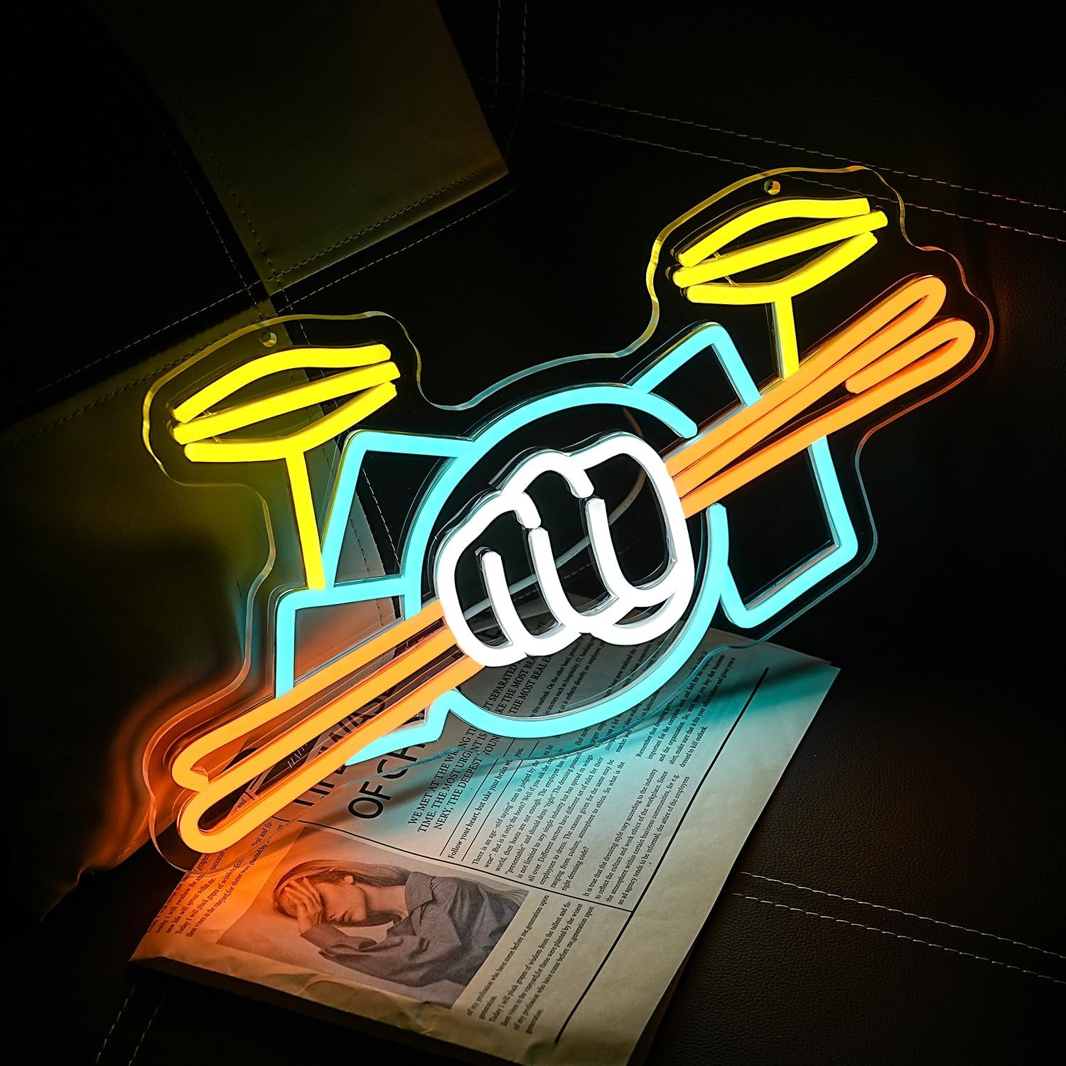 Drum Set Neon Sign USB Powered - Musical Instruments 评论和价格
