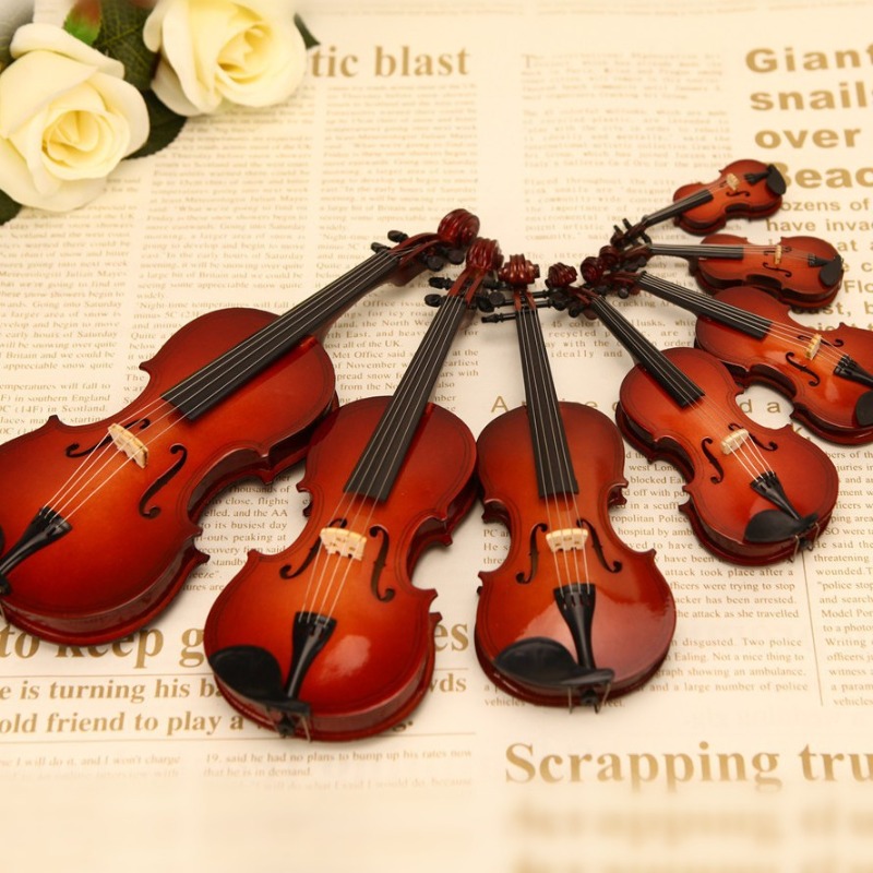 Tiny Violin Figurine Handmade  - Musical Instrument Old 评论和价格