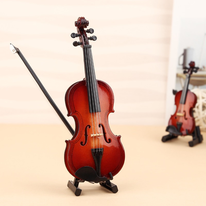 Tiny Violin Figurine Handmade  - Musical Instrument Old 评论和价格