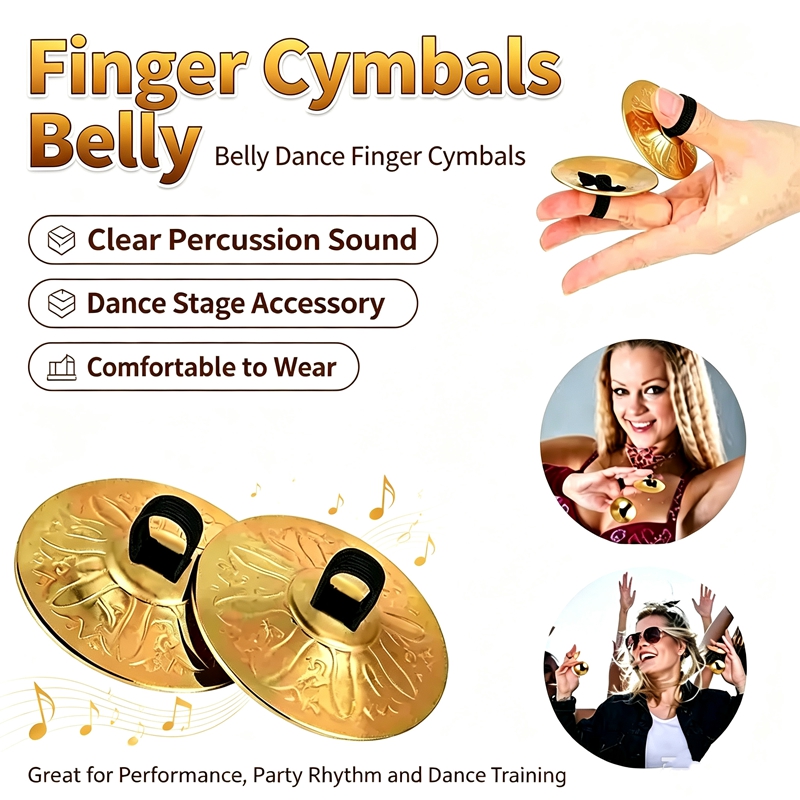 Hot Sale 2pcs Copper Mini Fing - Musical Instrument Zills 评论和价格