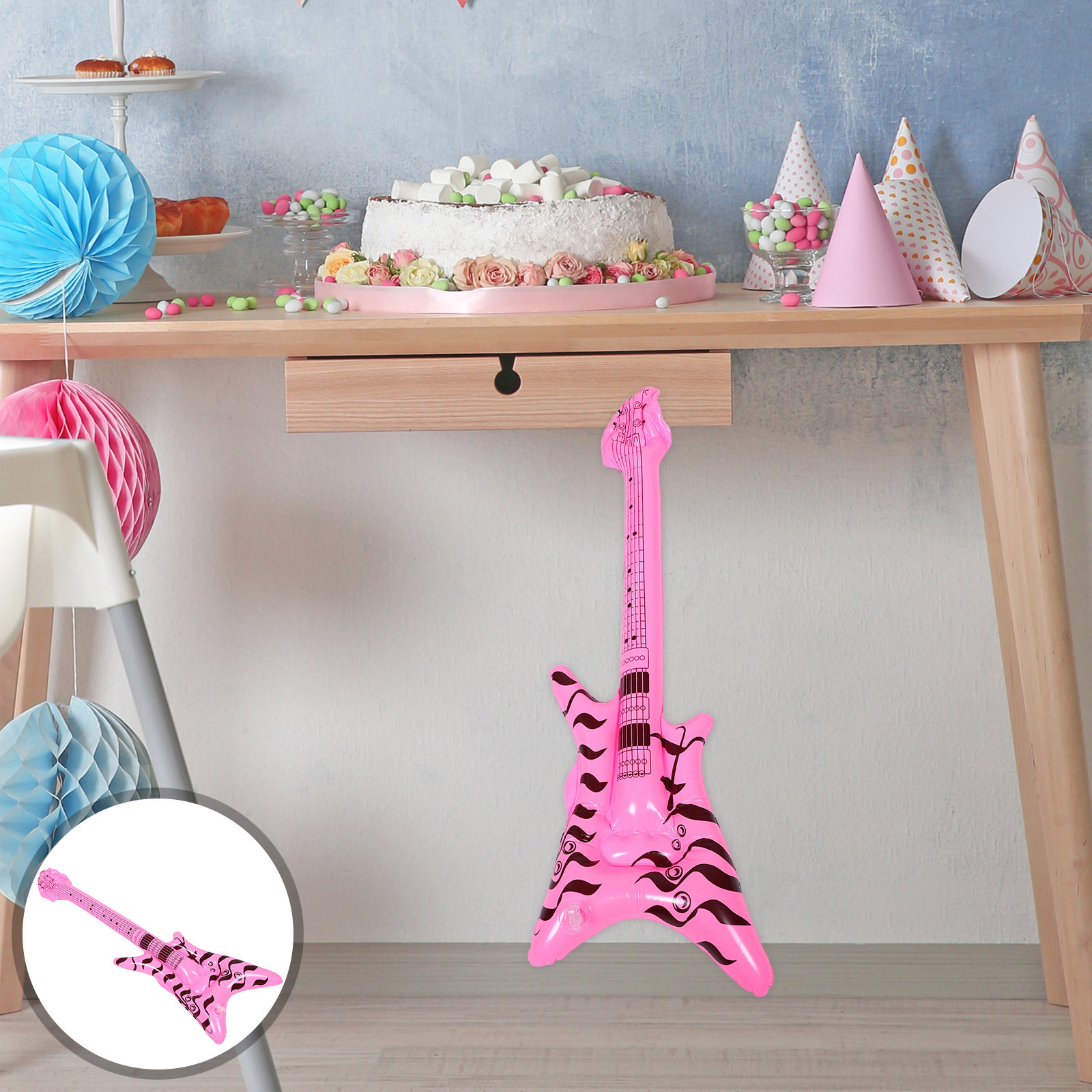 Inflatable Guitar Rock and Rol - Musical Instrument Blow 评论和价格