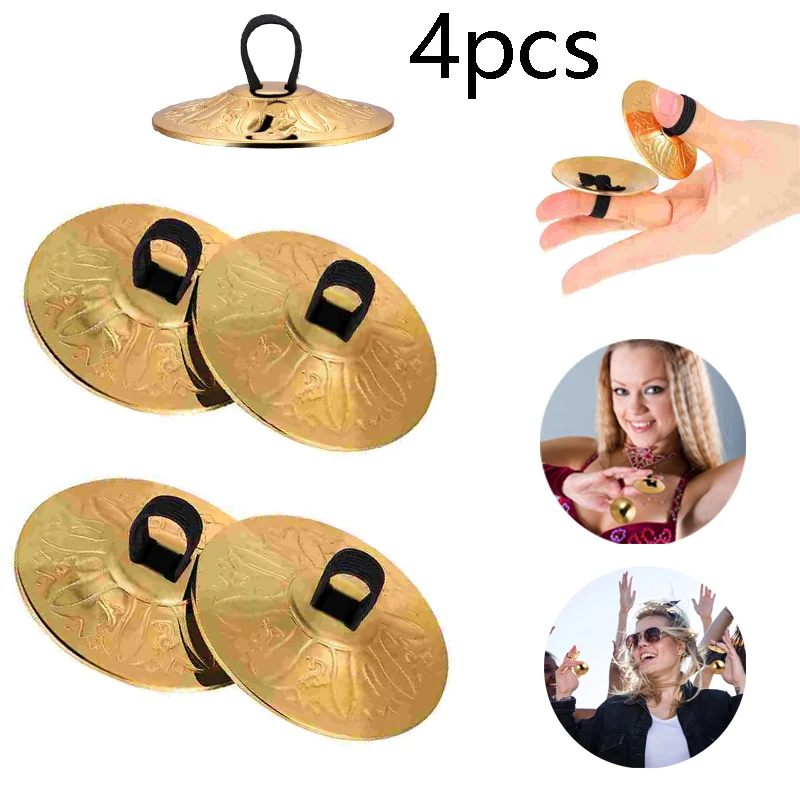 4/8Pcs Copper Mini Finger Zill - Musical Instrument Zills 评论和价格