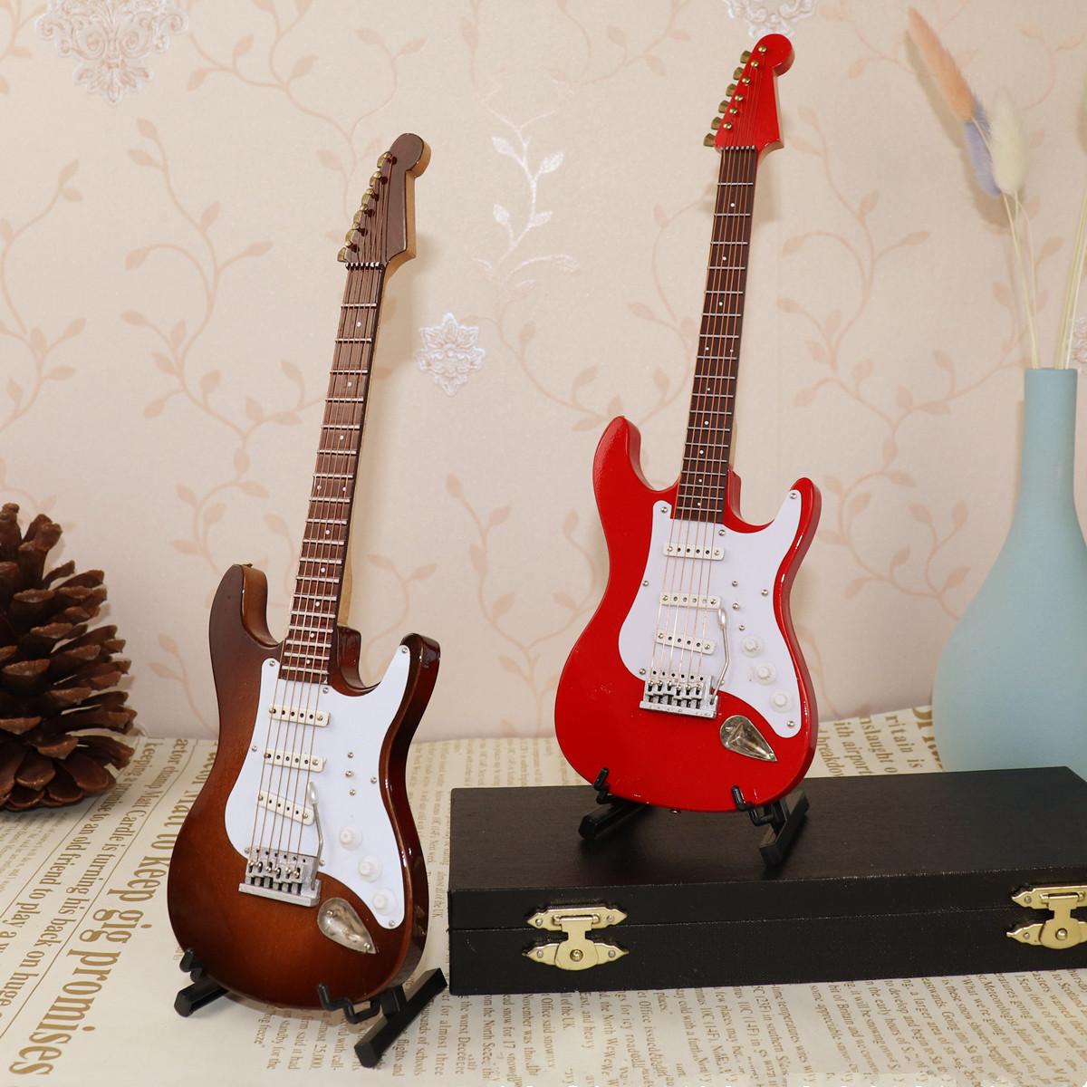 Mini Electric Guitar Wooden Mi - Musical Instrument Old 评论和价格