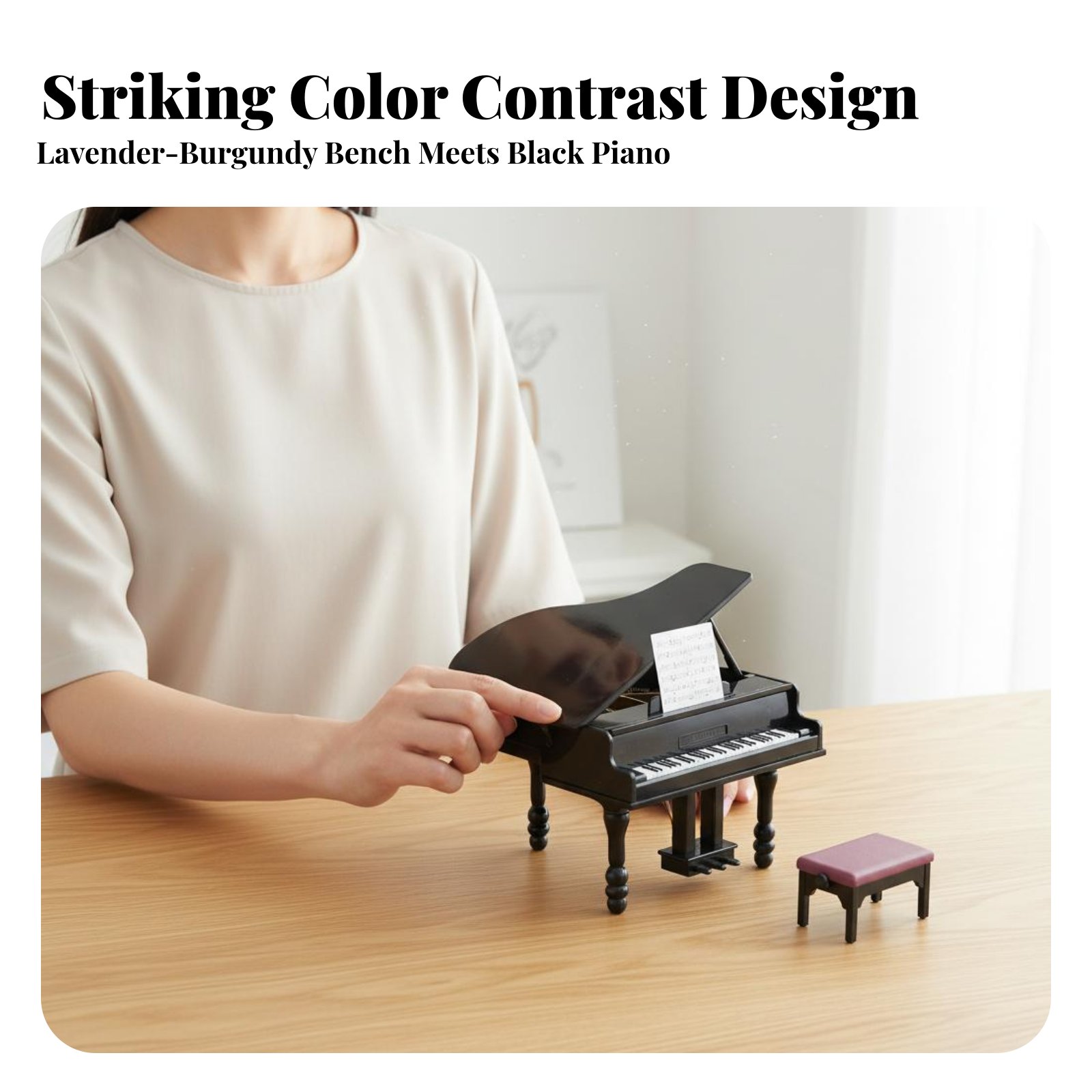 Dollhouse Piano with Bench Pho - Musical Instrument Old 评论和价格